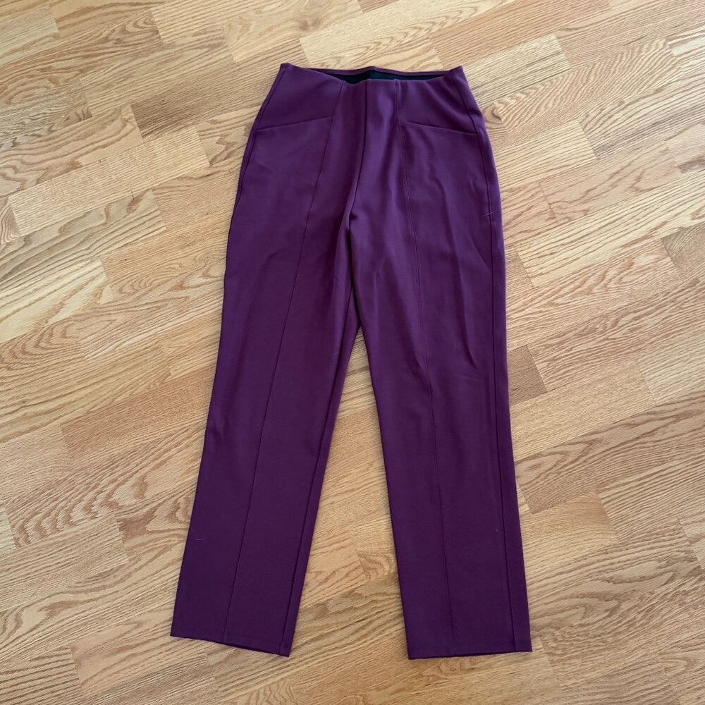 Burgundy Comfortable Dress Pants, Stretchy waist band, Small